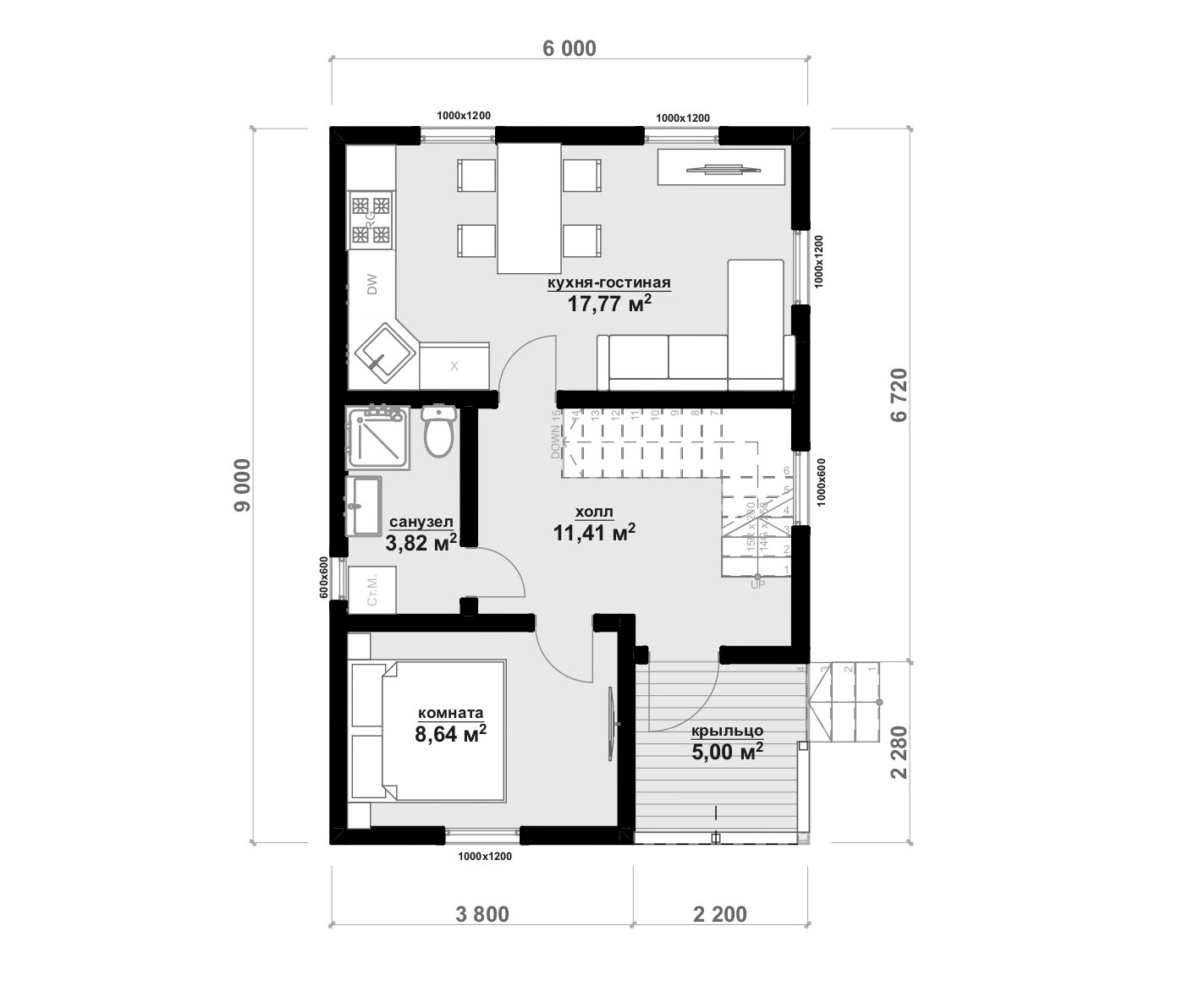 Каркасный дом Проект М4 площадью 78,9 м2 | Строительство домов в СПб от  компании Stroy K-WOOD